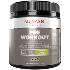 Musashi Pre Workout, Lemon Lime, 225g, 1s