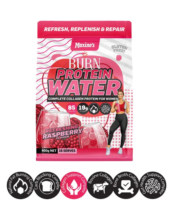 Raspberry Menyegarkan Air Kolagen Maxine's Burn 400g 