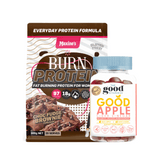 Maxine's Burn Protein Powder Choc Fudge Brownie 500g + Good Vitamin Gummies Apple Cider Vinegar 60s