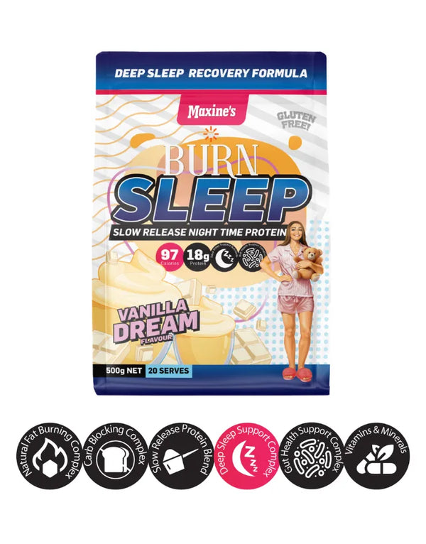 Maxine's Burn Sleep Protein Powder Vanilla Dream 500g