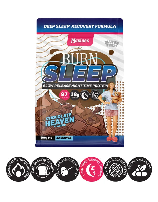 Maxine's Burn Sleep Protein Powder Chocolate Heaven 500g 