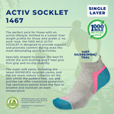1000 Mile Activ Socklet Repreve Silver/Pink/Teal