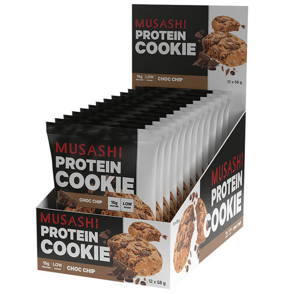 Musashi Protein Cookie Choc Chip Perisa 58g (Kotak 12)