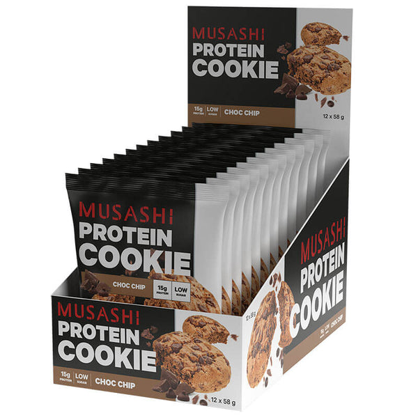 Musashi Protein Cookie Choc Chip Flavour 58g (Box of 12)