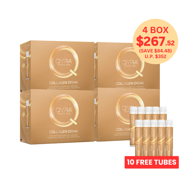 CNY PROMO: QYRA Verisol® Collagen Drink (Hair, Wrinkles, Cellulite & Nails Support) - 4 Box