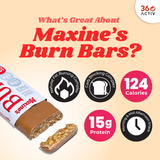 Maxine's Burn Protein Bars Choc Caramel Crunch 40g (Box of 12)