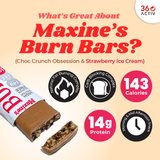 Maxine's Burn Protein Bars Strawberry Ice Cream 40g (Box of 12)