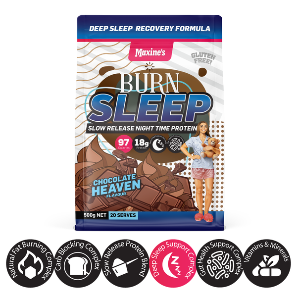 Maxine's Burn Sleep Protein Powder Chocolate Heaven 500g