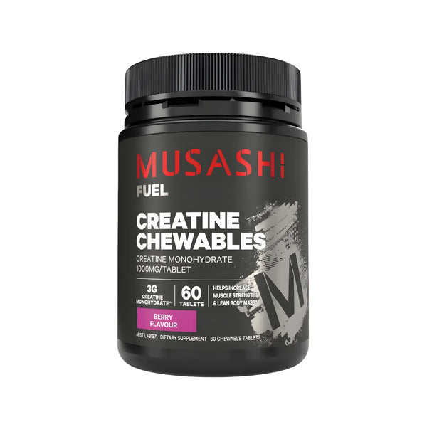 Musashi Creatine Chewables - Berry Flavour (60 Tabs)