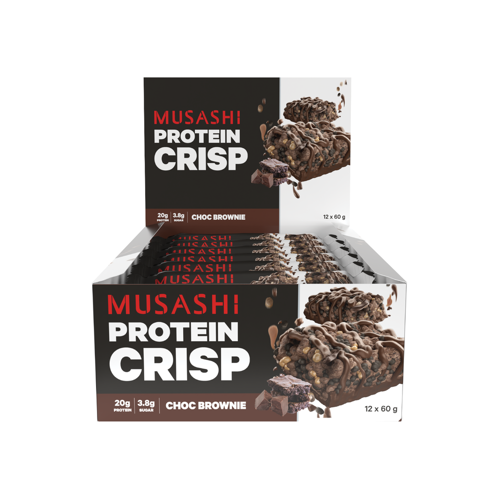 Musashi Protein Crisp Choc Brownie 60g (Box Of 12) – 360activ