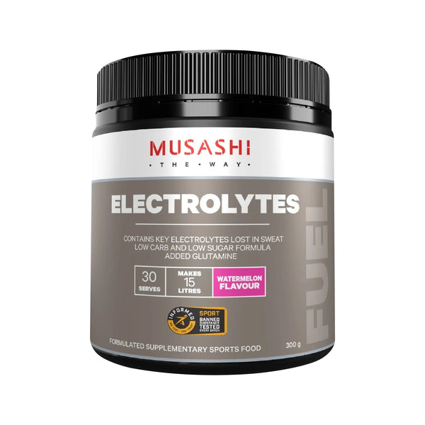 Musashi Electrolytes with Glutamine – Watermelon Flavour (300g)