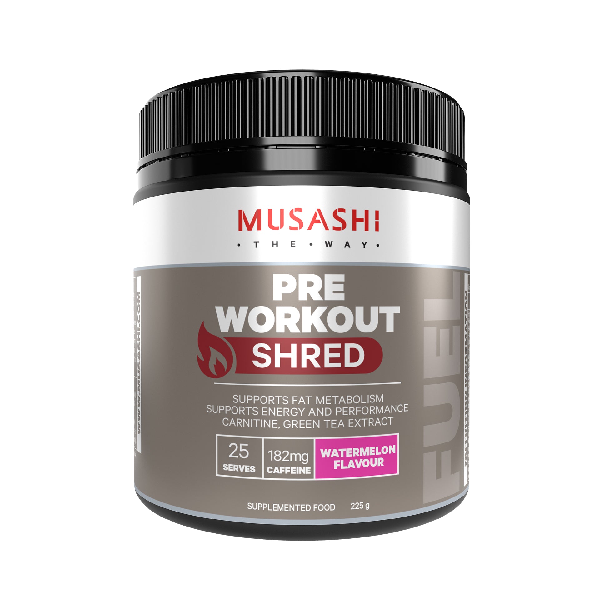 Musashi Pre Workout Shred Watermelon Flavour 225g