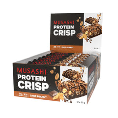 Musashi Protein Crisp Bar Choc Peanut 60g (Box of 12)