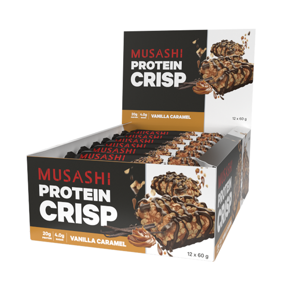 Musashi Protein Crisp Bar Vanilla Caramel 60g (Box of 12)