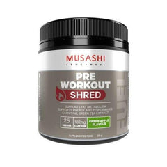 Musashi Pre Workout Shred Green Apple Flavour 225g