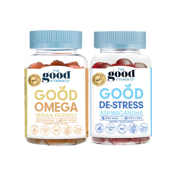 [Sahur Bundle DISKAUN 30%] Vitamin Gummies Baik Omega 60an Baik + Nyah Tekanan 60an Baik 