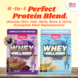 Maxine's Burn Whey + Collagen Protein Powder Double Choc Brownie 400g