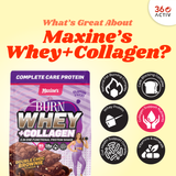 Maxine's Burn Whey + Collagen Protein Powder Double Choc Brownie 400g