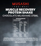 Musashi Muscle Recovery Shake, Chocolate 375ml (Box of 6)