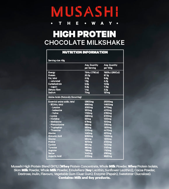 Musashi High Protein Powder Chocolate (2kg)