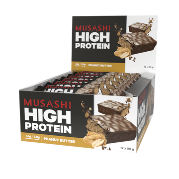Musashi High Protein Bar Peanut Butter 90g (Box of 12)
