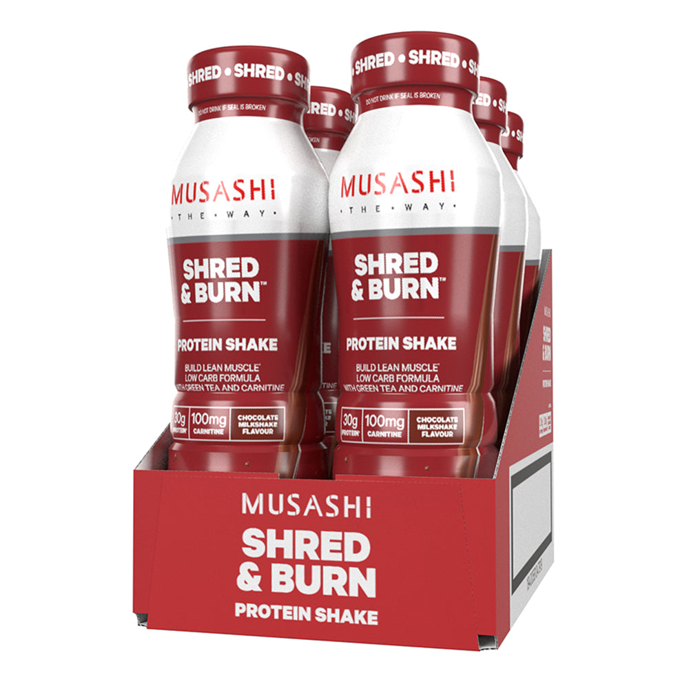 Musashi Shred & Burn Shake Chocolate 375ml (Box of 6)