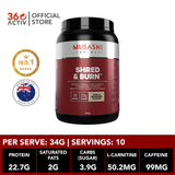 Musashi Shred & Burn Protein Powder, Vanilla, 900g
