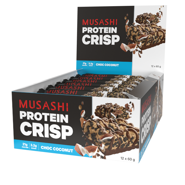 Musashi Protein Crisp Bar Choc Coconut 60g (Kotak 12)