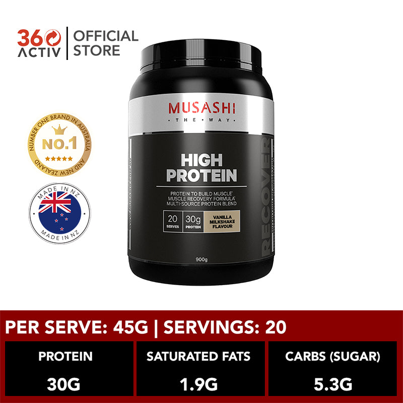 Musashi High Protein Powder Vanilla (900g) 360activ