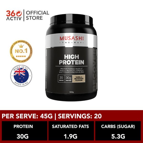 Musashi High Protein Powder Vanilla (900g) 360activ